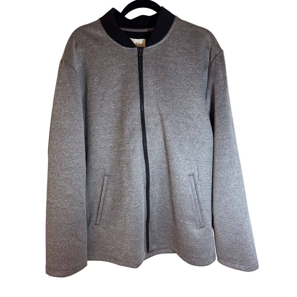 Men's CONSTRUCT XXL Jacket Gray Knit Zip Up Bomber Silvadur New with‎ Tags